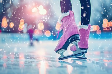 Ice skating hobby background concept. Generative AI. - obrazy, fototapety, plakaty