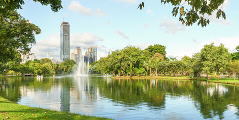 Lumphini park in Bangkok city, Thailand 