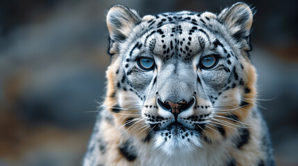 Close-up Portrait of a Snow Leopard