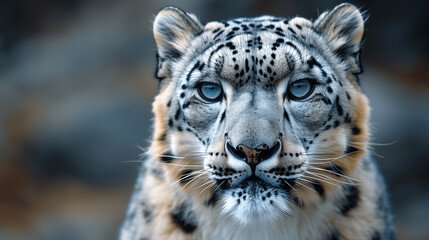 Obraz premium Close-up Portrait of a Snow Leopard