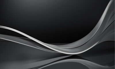 abstract metallic waves on black background
