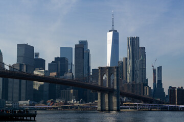 New York City Architecture, streets and people in cool cold tones