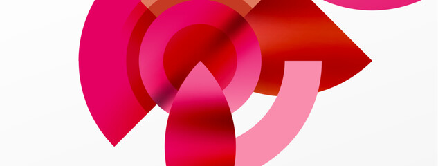 Round elements and circles geometric minimal composition background. Vector Illustration For Wallpaper, Banner, Background, Card, Book Illustration, landing page