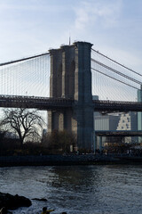 New York City Architecture, streets and people in cool cold tones