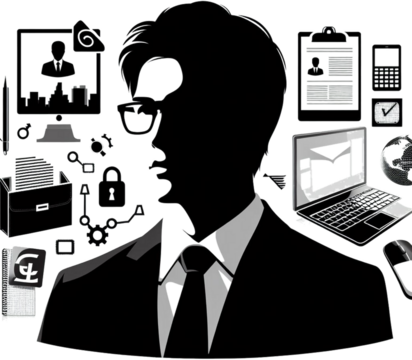 Stylish Man Silhouette with Glasses, generative AI