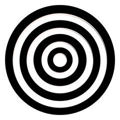Abstract black and white concentric, sound wave ring ,target background. Classic circle pattern.
