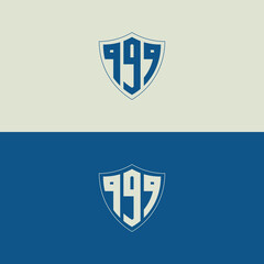 999 monogram letter icon design template.