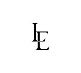 Initial Letter Logo. Logotype design. Simple Luxury Black Flat Vector LE