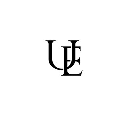 Initial Letter Logo. Logotype design. Simple Luxury Black Flat Vector UE