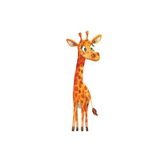 cute giraffe vector illustration in watercolour style
