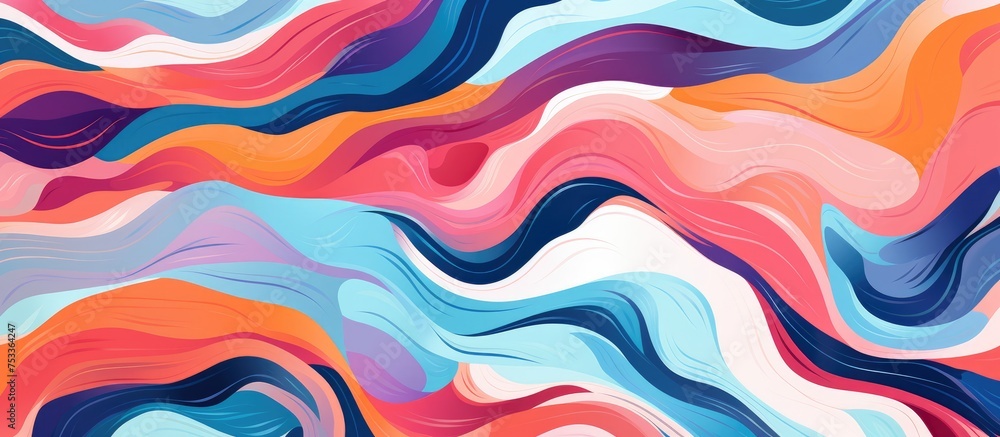 Poster abstract pattern illustration created with an unconventional brush technique