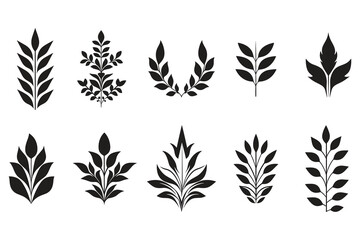 Leaf and flower logo for yoga in modern minimal style