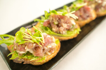 鯵のマリネ載せのオープンサンド
