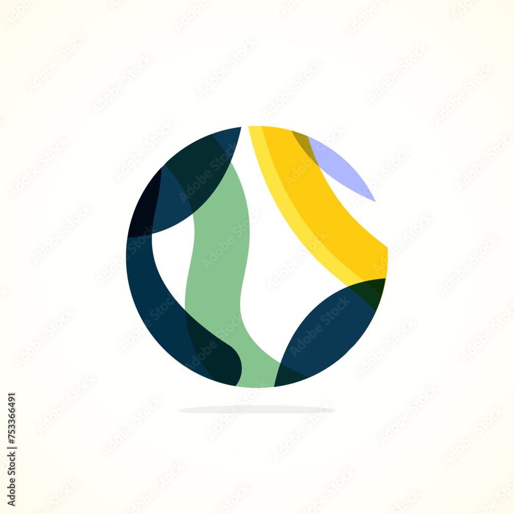 Poster Abstract circle logo - minimalist emblem, timeless and universal shape of circle. Unique logo represent range of brands and concepts, encapsulating simplicity and creativity in single, iconic image