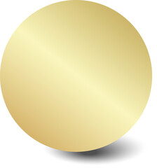 Gold paper circle and shadow