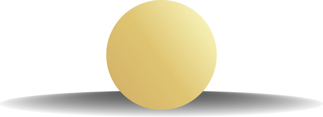 Gold paper circle and shadow