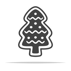 Tree shaped gingerbread icon transparent vector isolated - 753366470
