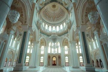 Fototapeta na wymiar Interior of the Mosque 