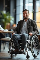 Fototapeta premium Empowering : inspiring showcasing differently abled individuals at work, breaking barriers, demonstrating resilience, and contributing their skills to create an inclusive and diverse workplace