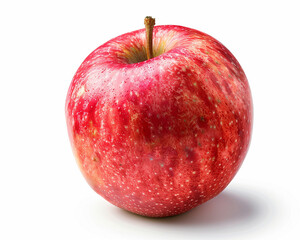 Fresh red apple fruit isolated on white background, Close-up Shot.