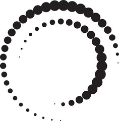 Halftone circular dotted spiral. Design element