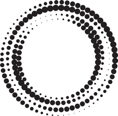 Halftone circular dotted spiral. Design element