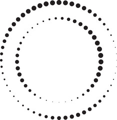 Halftone circular dotted spiral. Design element