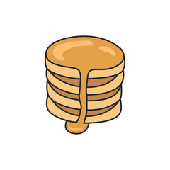 Pancakes icon in flat style. Pancakes vector illustration on white isolated background. Pancakes business concept.