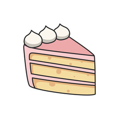 piece of cake with cream isolated icon vector illustration designicon vector illustration design