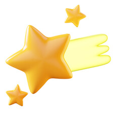 3D Icon Shooting Star Illustration