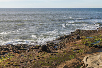 Waves breaking on Sunset Cliffs, San Diego, California