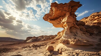 a rock formation in the middle of a desert - Powered by Adobe
