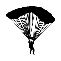 Men with Parachute silhouette - obrazy, fototapety, plakaty