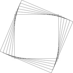 Square swirl icon. Geometric element