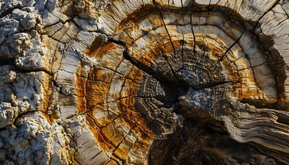a close up of a tree trunk with a lot of wood on it