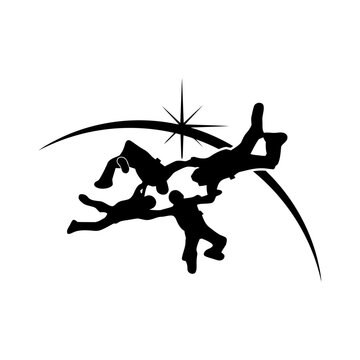 recommend clip art: silhouette of a person jumping from airplane