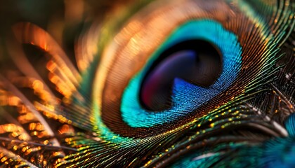 a close up of a peacock's feathers feathers