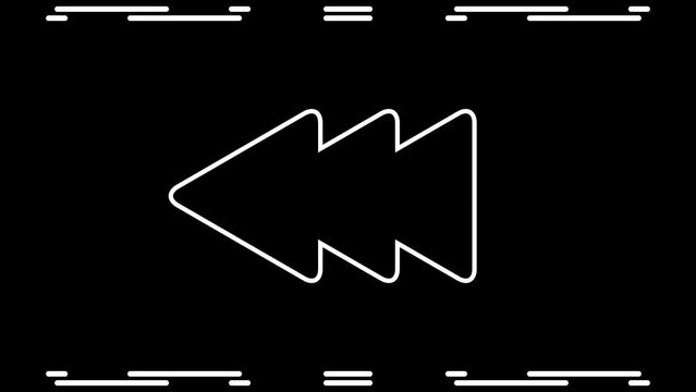 	
巻き戻し・早戻しアイコン　3連　角丸・フチ線・塗り　上下のポップなノイズ　ループアニメーション　10秒　黒背景・白黒・アルファチャンネル