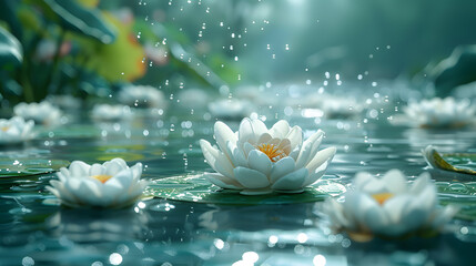 flower falling on the water