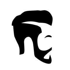 set beard and hairstyle vector illustration