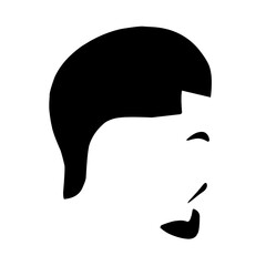 set beard and hairstyle vector illustration