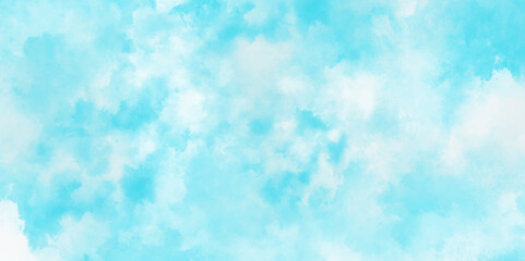 Abstract background with grunge light blue watercolor background. Paper texture design Panoramic grunge texture pattern. Aquarelle colorful stains on paper. illustration for grunge design, templates,