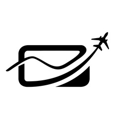 plane silhouette on a white background, vector illustration
