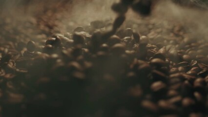 Flavorful roasted coffee beans, energy, vigor