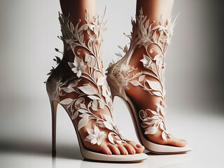 Stylish shoes for women, fashion footwear design, elegance style high heels