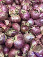 shallots with dry skin