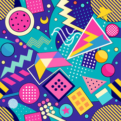 seamless pattern with colorful geometry