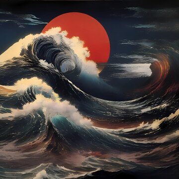 The Great Wave by Katsushika Hokusais in AI
