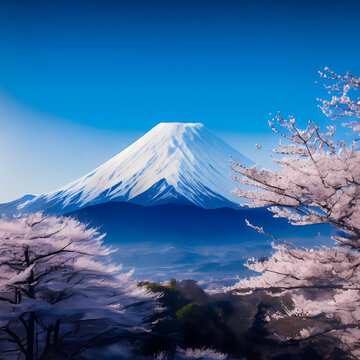 japan Mount Fuji in ai painting