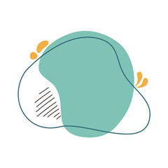 Modern abstract liquid shape. shapes with circles and dotted patterns